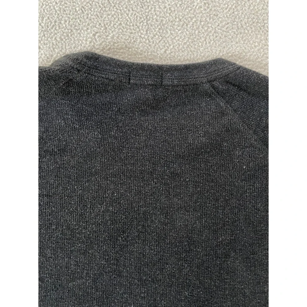 Banana Republic Mens Large Sweater Charcoal Gray Raglan Crewneck Cotton Blend